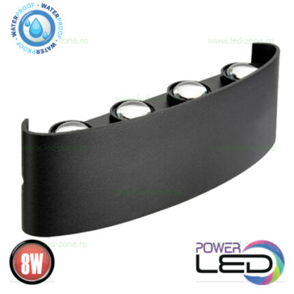 Aplica LED 2x4W Exterior Negru LZ2056-8 Alb Natural