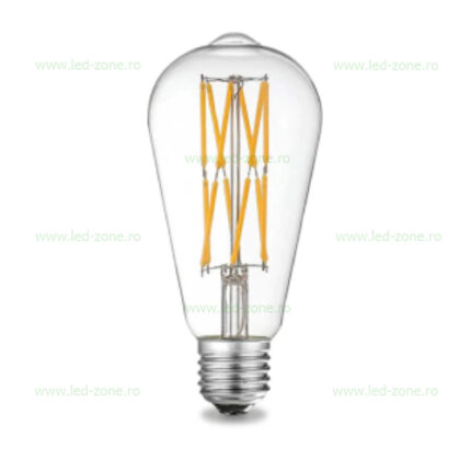 Bec LED E27 12W Filament Para Clar ST64 – soclu E27, 12 W, 1.200 lm