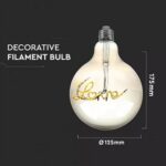 Bec LED E27 5W Glob LOVE G125 - imagine 2