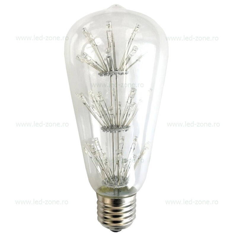 Bec LED E27 3W Para Clar ST64 RGB 1 Bec LED E27 3W Para Clar ST64 RGB – soclu E27, 3 W, 250 lm