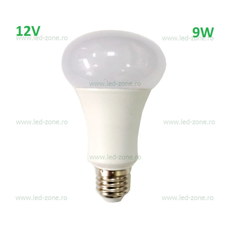 Bec LED E27 9W R70 Mat Plastic 12V 1 Bec LED E27 9W R70 Mat Plastic 12V – soclu E27, 9 W, 810 lm