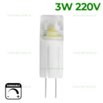 Bec LED G4 3W Corn Plastic 220V Dimabil