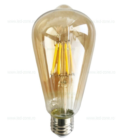 Bec LED Vintage E27 8W Para ST64 – soclu E27, 8 W, 480 lm
