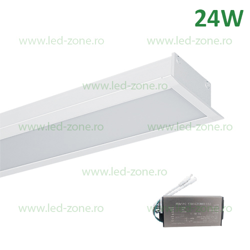 Corp Iluminat LED 24W 120cm Incastrabil Liniar EL-S48 Alb Emergenta Corp Iluminat LED 24W 120cm Incastrabil Liniar EL-S48 Alb Emergenta - imagine 1