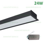 Corp Iluminat LED 24W 60cm Incastrabil Liniar EL-S77 Negru Emergenta