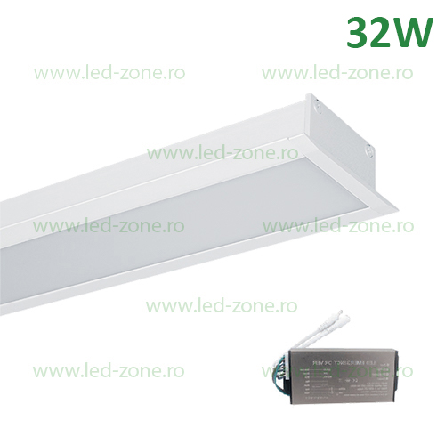 Corp Iluminat LED 32W 150cm Incastrabil Liniar EL-S48 Alb Emergenta Corp Iluminat LED 32W 150cm Incastrabil Liniar EL-S48 Alb Emergenta - imagine 1