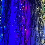 Instalatie LED Perdea Turturi 12x0.7m Exterior Fir Negru Cauciucat - imagine 2