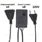 Instalatie LED Perdea Turturi 5x0.7m 144L Fir Negru - imagine 6