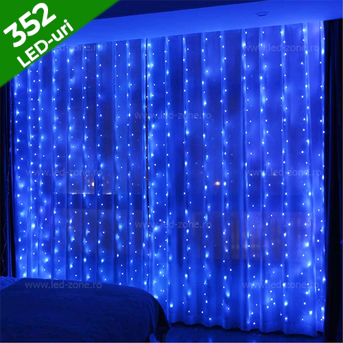 Instalatie LED Perdea Turturi 3x3m 352 LED 8mm Fir Negru 1 Perdea Luminoasă 3x3m