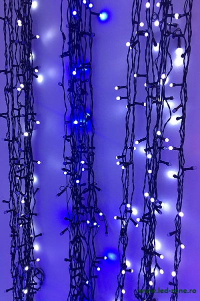 Instalatie LED Perdea Turturi 3x3m 352 LED 8mm Fir Negru 4 Instalatie LED Perdea Turturi 3x3m 352 LED 8mm Fir Negru - imagine 4