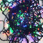 Instalatie LED Perdea Turturi 8x1m Diverse Culori Fir Negru Flash - imagine 2