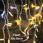Instalatie LED Perdea Turturi Flash 3x1m 120 LED 5mm Fir Alb - imagine 2