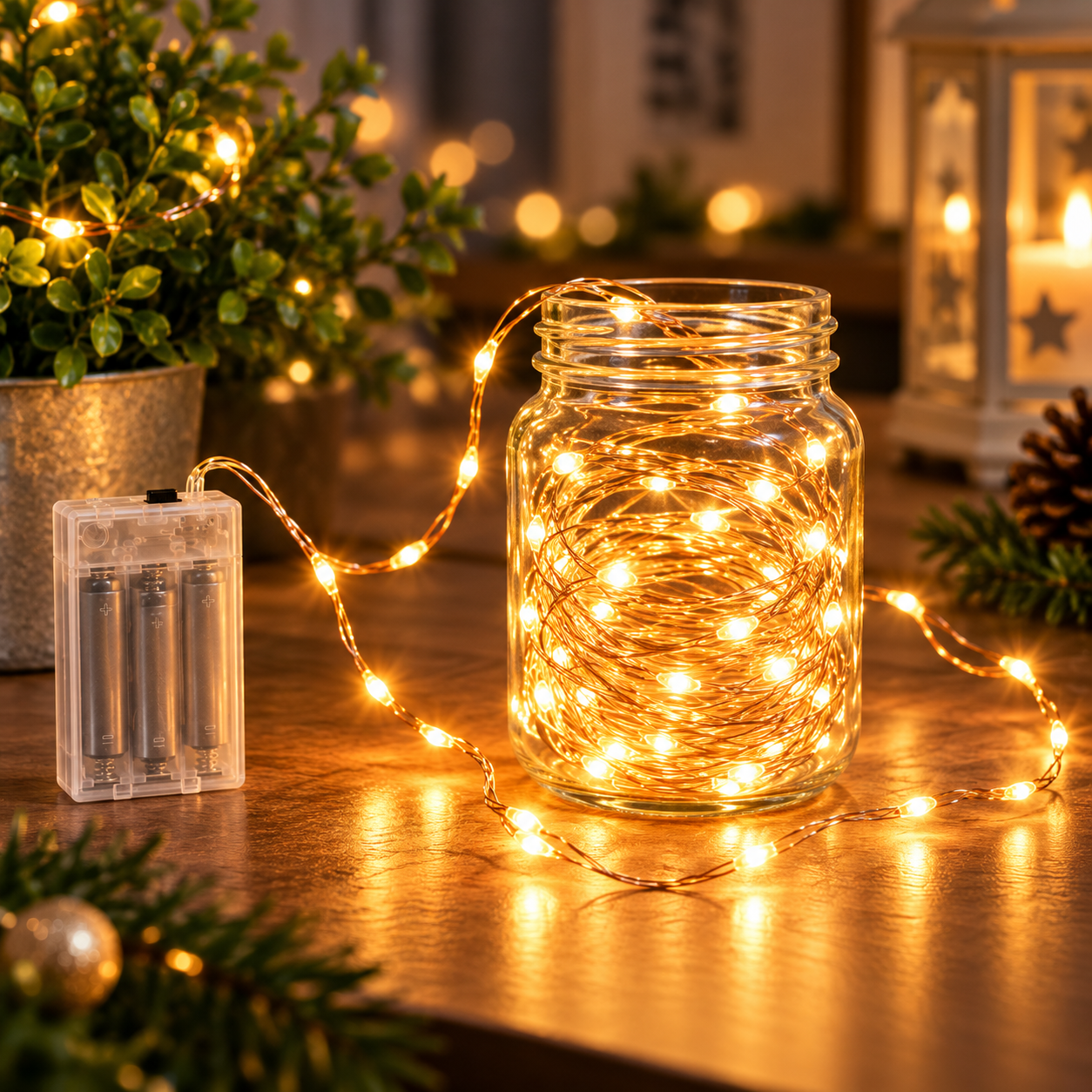 Instalatie LED 50 Miniled-uri 1 Fir Cupru 5m cu Baterii 10 Instalatie LED 50 Miniled-uri 1 Fir Cupru 5m cu Baterii - imagine 10