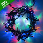 Instalație Brad 100 LED Multicolor Fir Negru
