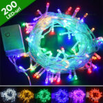 Instalație Brad 200 LED Multicolor Fir Transparent