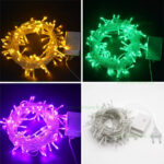Instalatie Pom Craciun 100 LED-uri Diverse Culori Fir Transparent - imagine 2