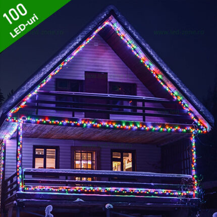 Instalație Brad 100 LED Fir Negru LZ5830