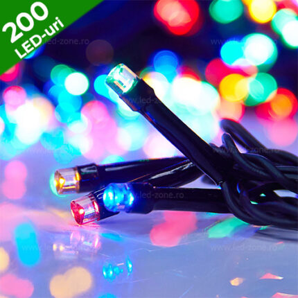 Instalație Brad 200 LED Fir Negru