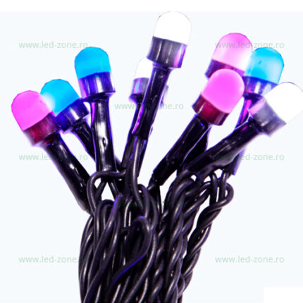 Instalație Brad 42 LED Fir Negru
