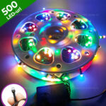 Instalație Brad 500 LED Multicolor Fir Negru