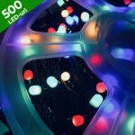 Instalație Brad 500 LED Multicolor Fir Negru LZ01