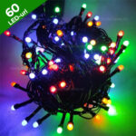 Instalație Brad 60 LED Fir Negru