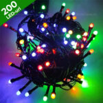 Instalație Brad 200 LED Fir Negru
