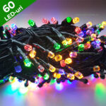 Instalație Brad 60 LED Fir Negru