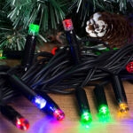 Instalatie Pom Craciun 200 LED-uri Exterior Flash Fir Negru Cauciucat - imagine 2