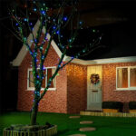Instalatie Pom Craciun 200 LED-uri Exterior Flash Fir Negru Cauciucat - imagine 7
