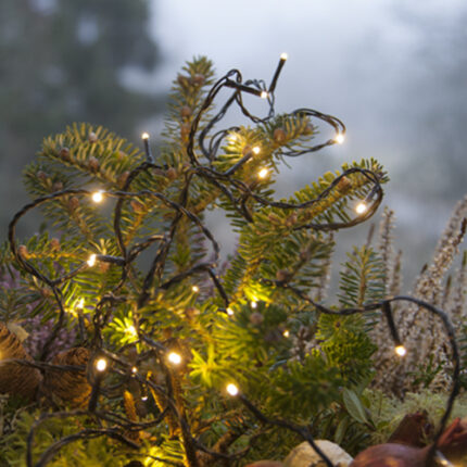 Instalație Brad 90 LED Fir Negru