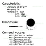 Intrerupator ON-OFF cu Comanda Vocala Dimabil 5V-24V - imagine 2