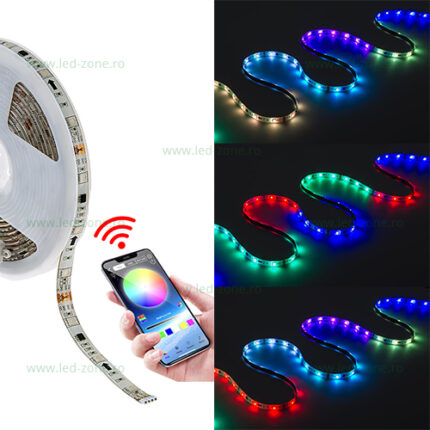 Kit Bandă LED 5m Multicolor 5050