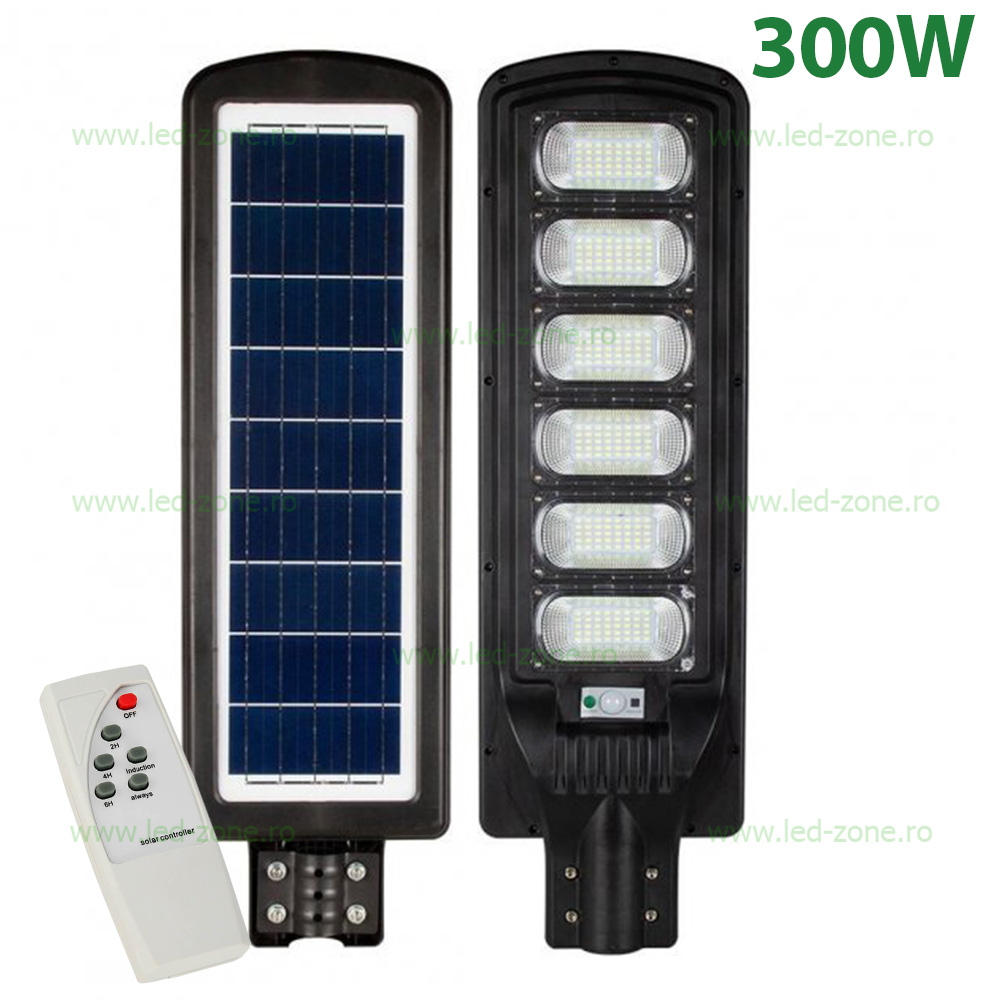 Lampa LED Iluminat Stradal 300W Solara cu Senzor Miscare si Telecomanda GRAND