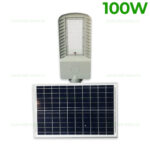 Lampa LED Iluminat Stradal 100W Solara cu Suport si Telecomanda LZ01 - imagine 3