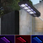 Lampa LED Iluminat Stradal 120W Solara cu RGB Senzor Miscare si Telecomanda - imagine 2