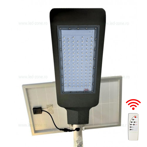 Lampa LED Iluminat Stradal 300W Solara cu Suport si Telecomanda LZ01 Lampa LED Iluminat Stradal 300W Solara cu Suport si Telecomanda LZ01 - imagine 1