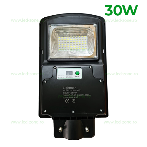Lampa LED Iluminat Stradal 30W 60xSMD Solara cu Senzor Miscare Lampa LED Iluminat Stradal 30W 60xSMD Solara cu Senzor Miscare - imagine 1