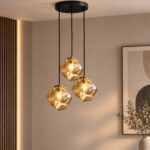 Lustra 3 Socluri E14 Neagra LZ1002-3