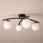 Lustra 4 Socluri E27 Neagra LZ2601-4