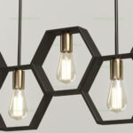 Lustra 5 Socluri Vintage E27 Hexagon Liniara LZ4362 - imagine 2