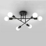 Lustra 6 Socluri E27 Neagra LZ1052 - imagine 2