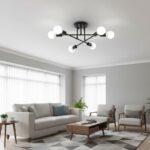 Lustra 6 Socluri E27 Neagra LZ1052