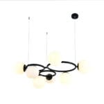 Lustra 7 Socluri E27 Negru/Alb LZ6805-7 - imagine 2