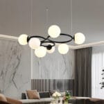 Lustra 7 Socluri E27 Negru/Alb LZ6805-7