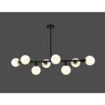 Lustra 8 Socluri Neagra E27 LZ069-8 - imagine 2