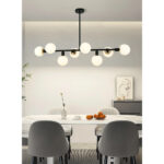 Lustra 8 Socluri Neagra E27 LZ069-8