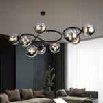 Lustra 9 Socluri E27 Negru/Crom LZ6805-9