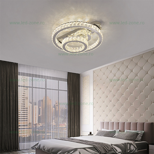 Lustra LED 100W 3 Functii Dimabila cu Telecomanda Cristal LZ9675-500Y Lustra LED 100W 3 Functii Dimabila cu Telecomanda Cristal LZ9675-500Y - imagine 1