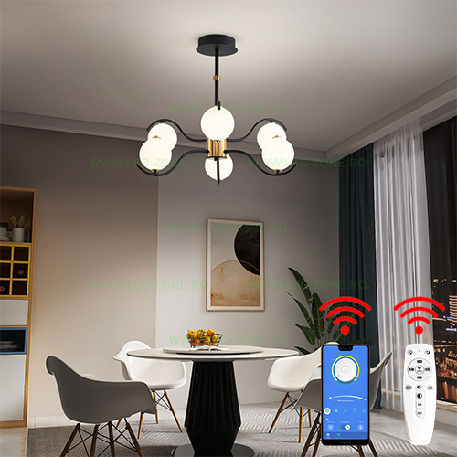 Lustra LED 100W Dimabila 3 Functii cu Telecomanda sau Telefon LZ8120-6 Lustra LED 100W Dimabila 3 Functii cu Telecomanda sau Telefon LZ8120-6 - imagine 1